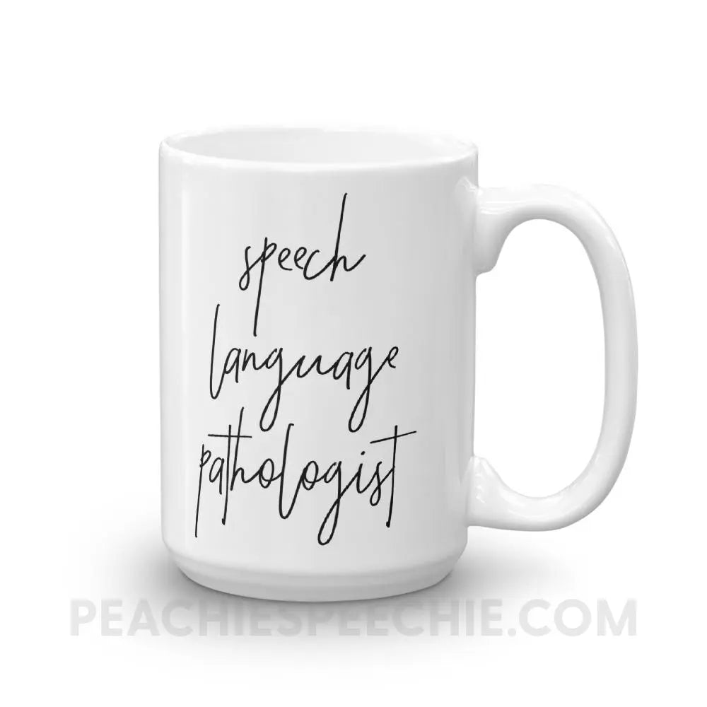 SLP Script Coffee Mug - 15oz - Mugs peachiespeechie.com