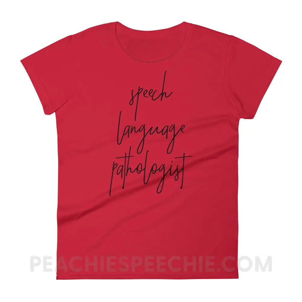 SLP Script Women’s Trendy Tee - Red / S T-Shirts & Tops peachiespeechie.com