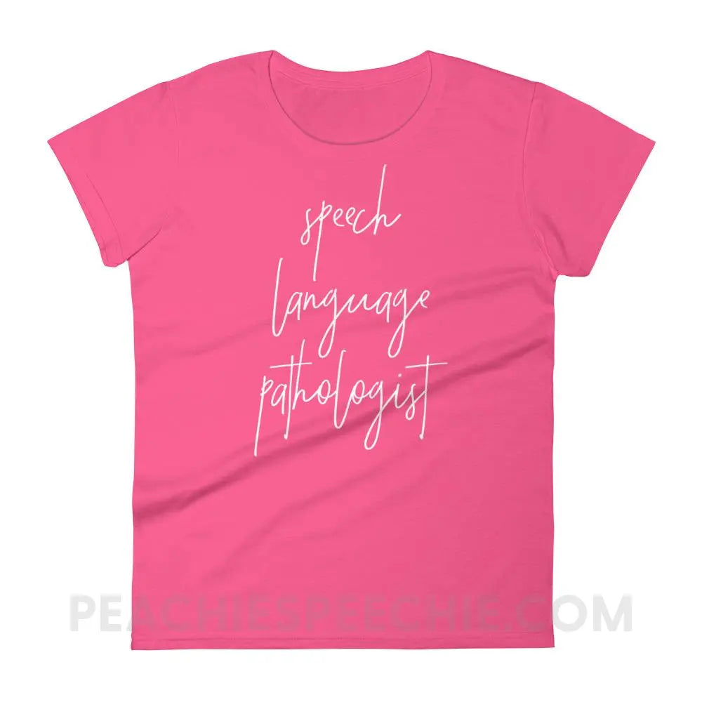 SLP Script Women’s Trendy Tee - T-Shirts & Tops peachiespeechie.com