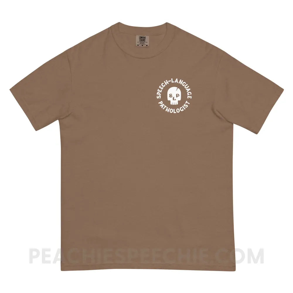 SLP Skull Comfort Colors Tee - Espresso / S - peachiespeechie.com