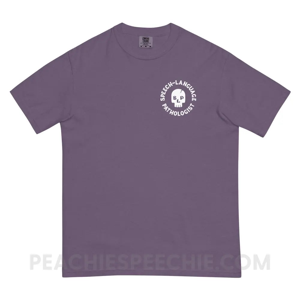 SLP Skull Comfort Colors Tee - Grape / S - peachiespeechie.com