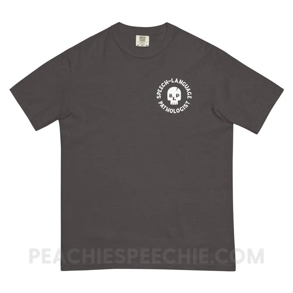 SLP Skull Comfort Colors Tee - Graphite / S - peachiespeechie.com