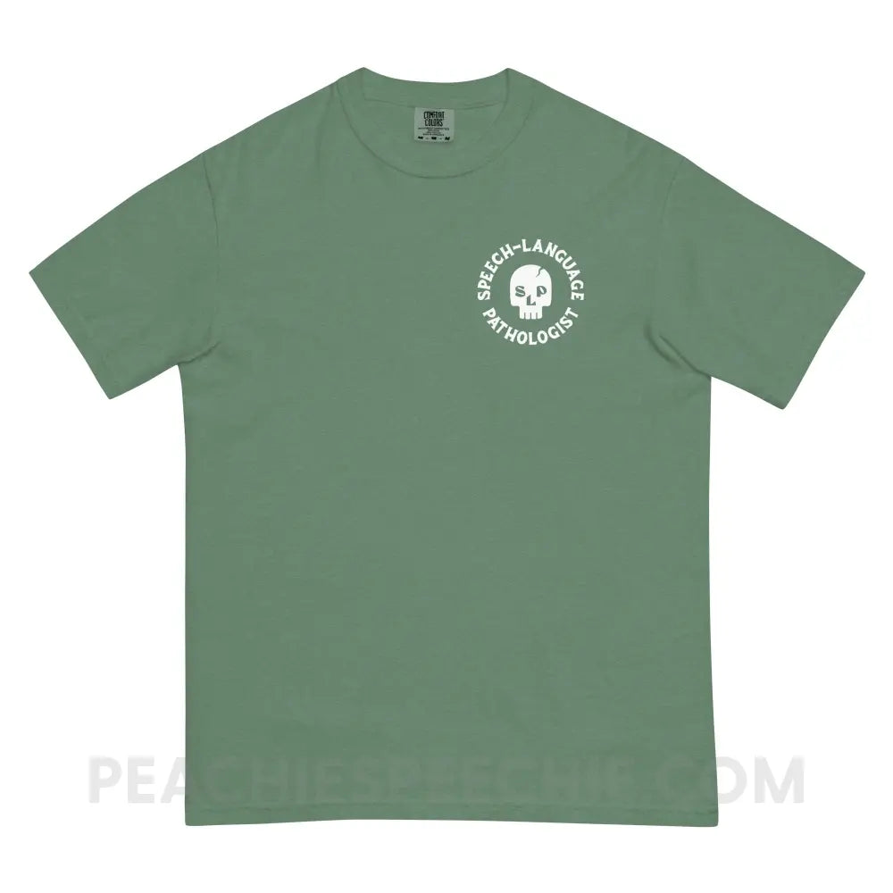 SLP Skull Comfort Colors Tee - Light Green / S - peachiespeechie.com
