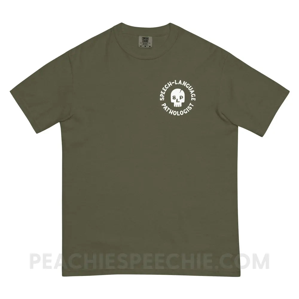 SLP Skull Comfort Colors Tee - Sage / S - peachiespeechie.com