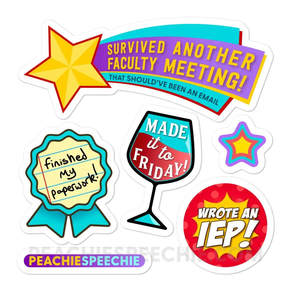SLP and Special Education Teacher Award Stickers - peachiespeechie.com