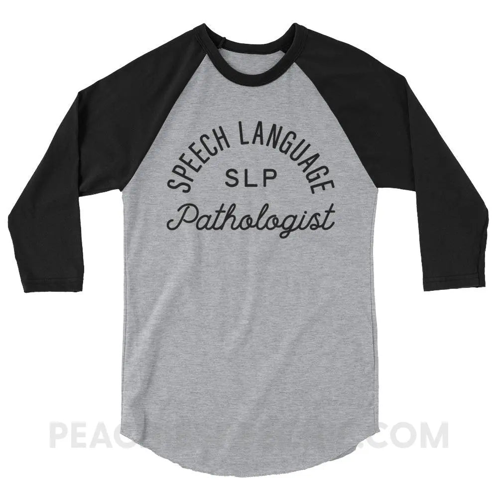 SLP Stamp Baseball Tee - Heather Grey/Black / XS T-Shirts & Tops peachiespeechie.com