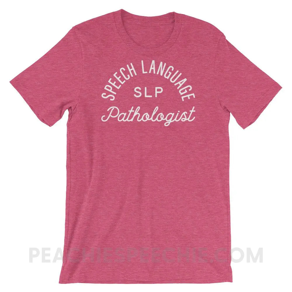 SLP Stamp Premium Soft Tee - Heather Raspberry / S - T-Shirts & Tops peachiespeechie.com