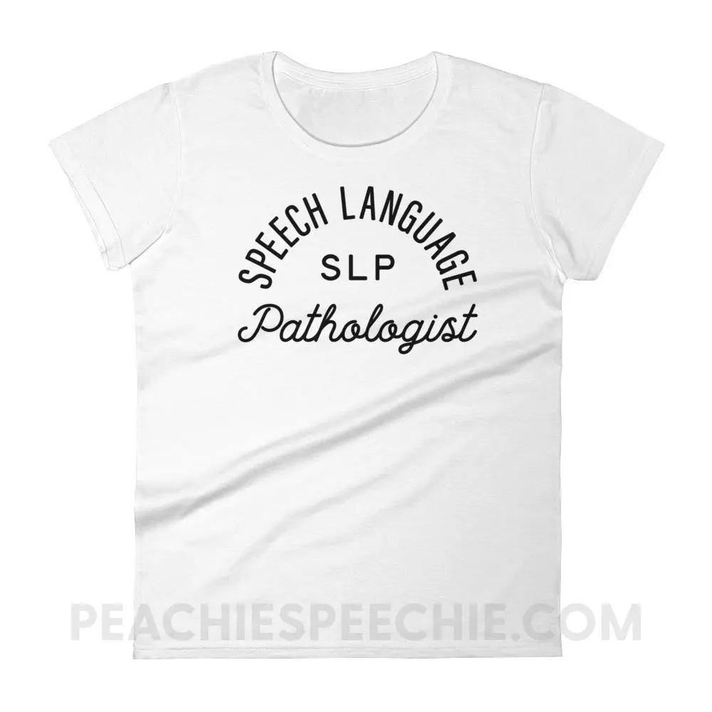 SLP Stamp Women’s Trendy Tee - White / S T-Shirts & Tops peachiespeechie.com