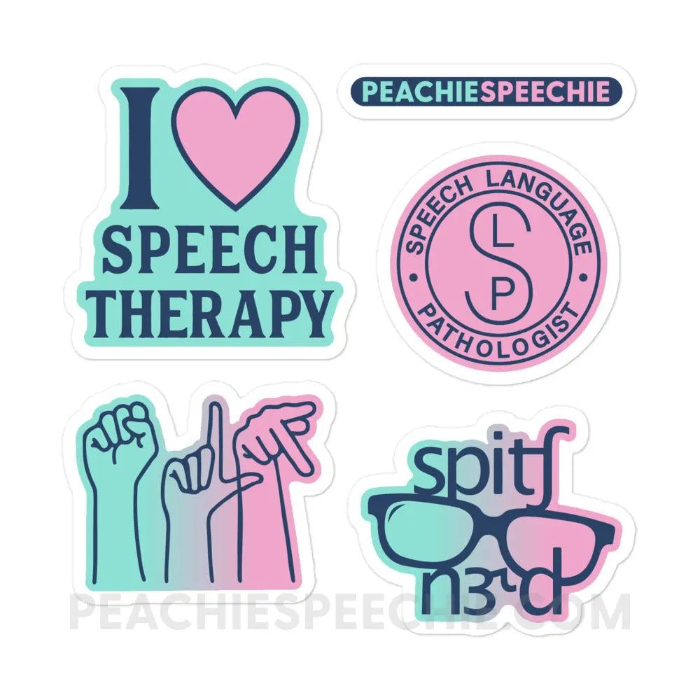 SLP Stickers - peachiespeechie.com
