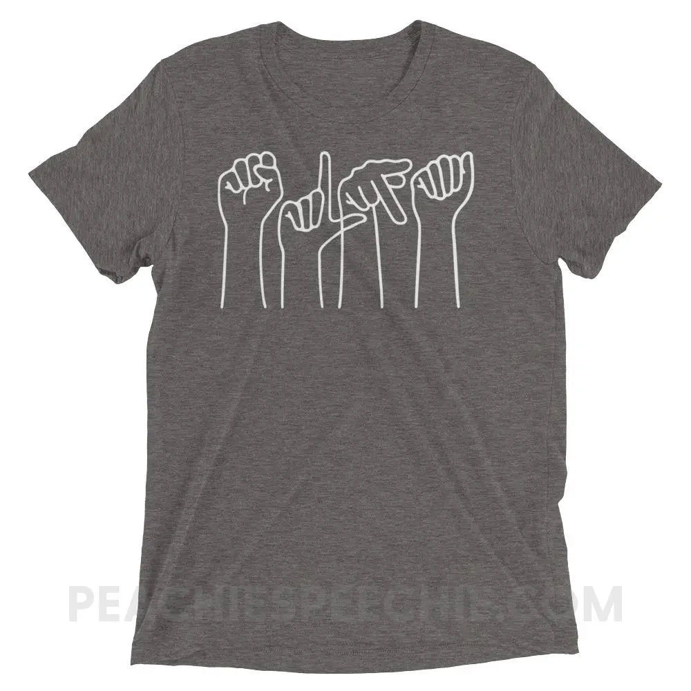 SLPA Hands Tri-Blend Tee - Grey Triblend / XS - T-Shirts & Tops peachiespeechie.com