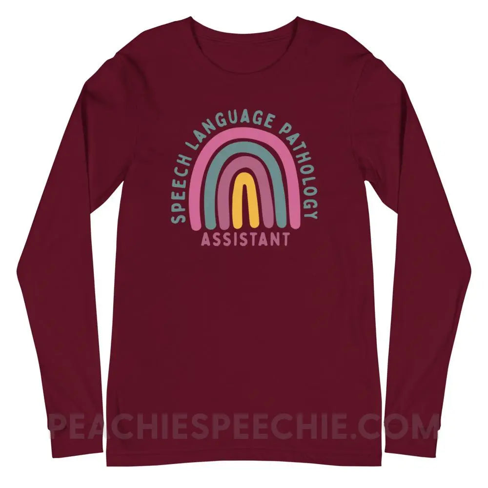 SLPA Rainbow Premium Long Sleeve - Maroon / XS - T-Shirts & Tops peachiespeechie.com