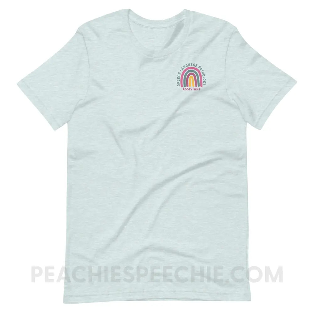 SLPA Rainbow Premium Soft Tee - Heather Prism Ice Blue / S - T-Shirt peachiespeechie.com