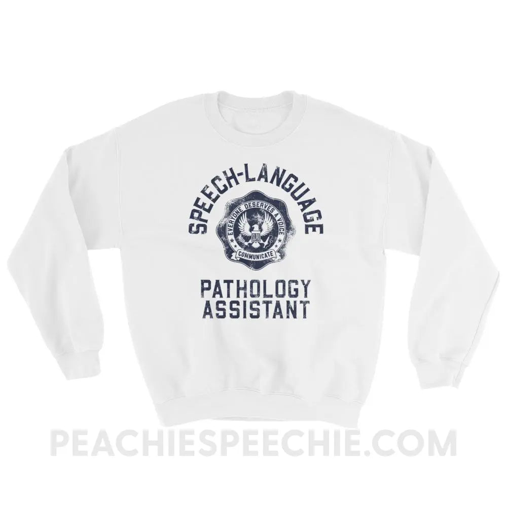 SLPA University Classic Sweatshirt - White / S Hoodies & Sweatshirts peachiespeechie.com