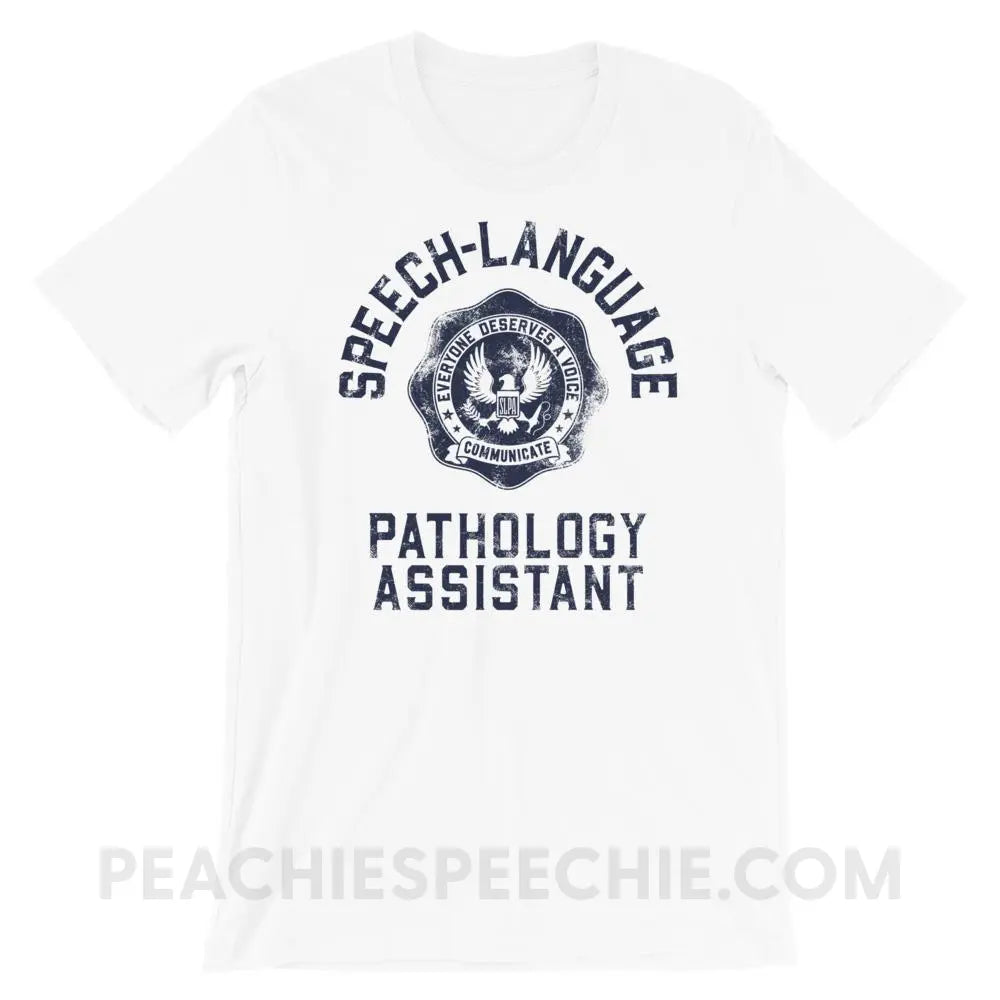 SLPA University Premium Soft Tee - White / XS - T-Shirts & Tops peachiespeechie.com