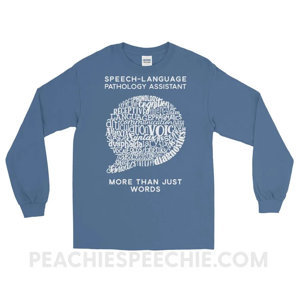 SLPA Word Bubble Long Sleeve Tee - Indigo Blue / S - T-Shirts & Tops peachiespeechie.com
