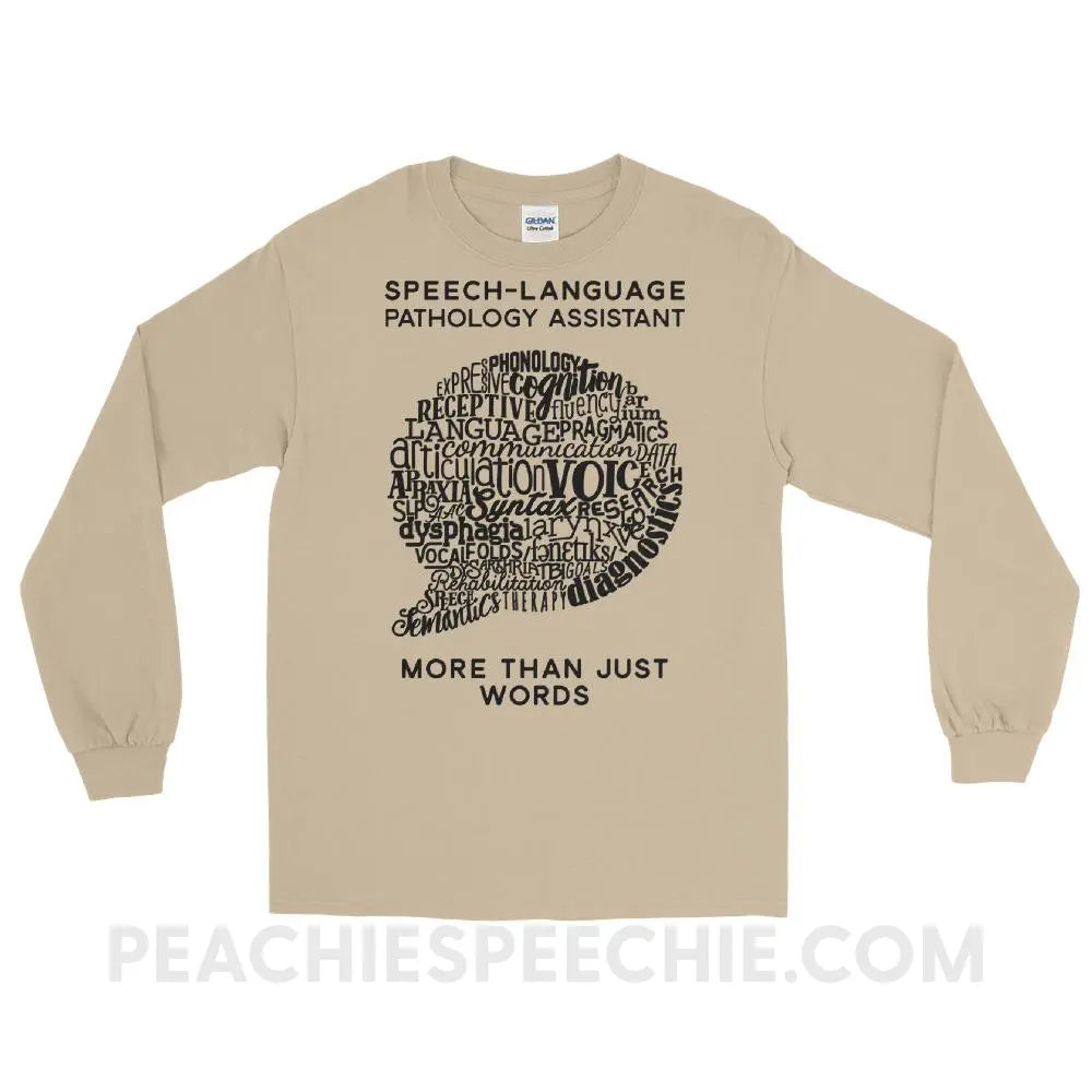 SLPA Word Bubble Long Sleeve Tee - Sand / S - T-Shirts & Tops peachiespeechie.com