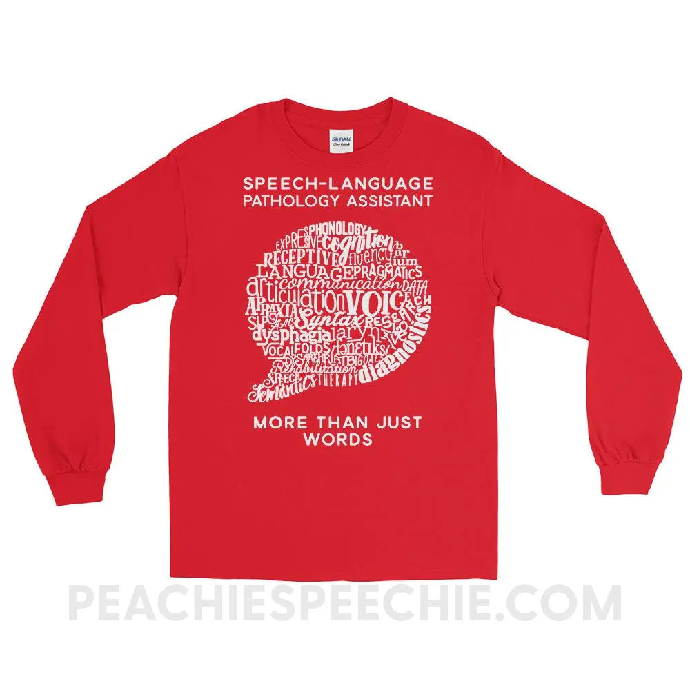 SLPA Word Bubble Long Sleeve Tee - Red / S - T-Shirts & Tops peachiespeechie.com