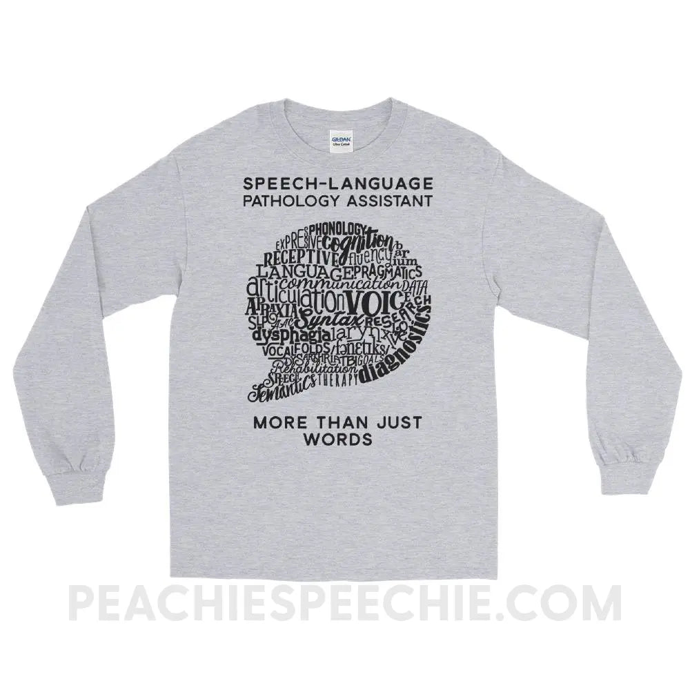 SLPA Word Bubble Long Sleeve Tee - Sport Grey / S - T-Shirts & Tops peachiespeechie.com