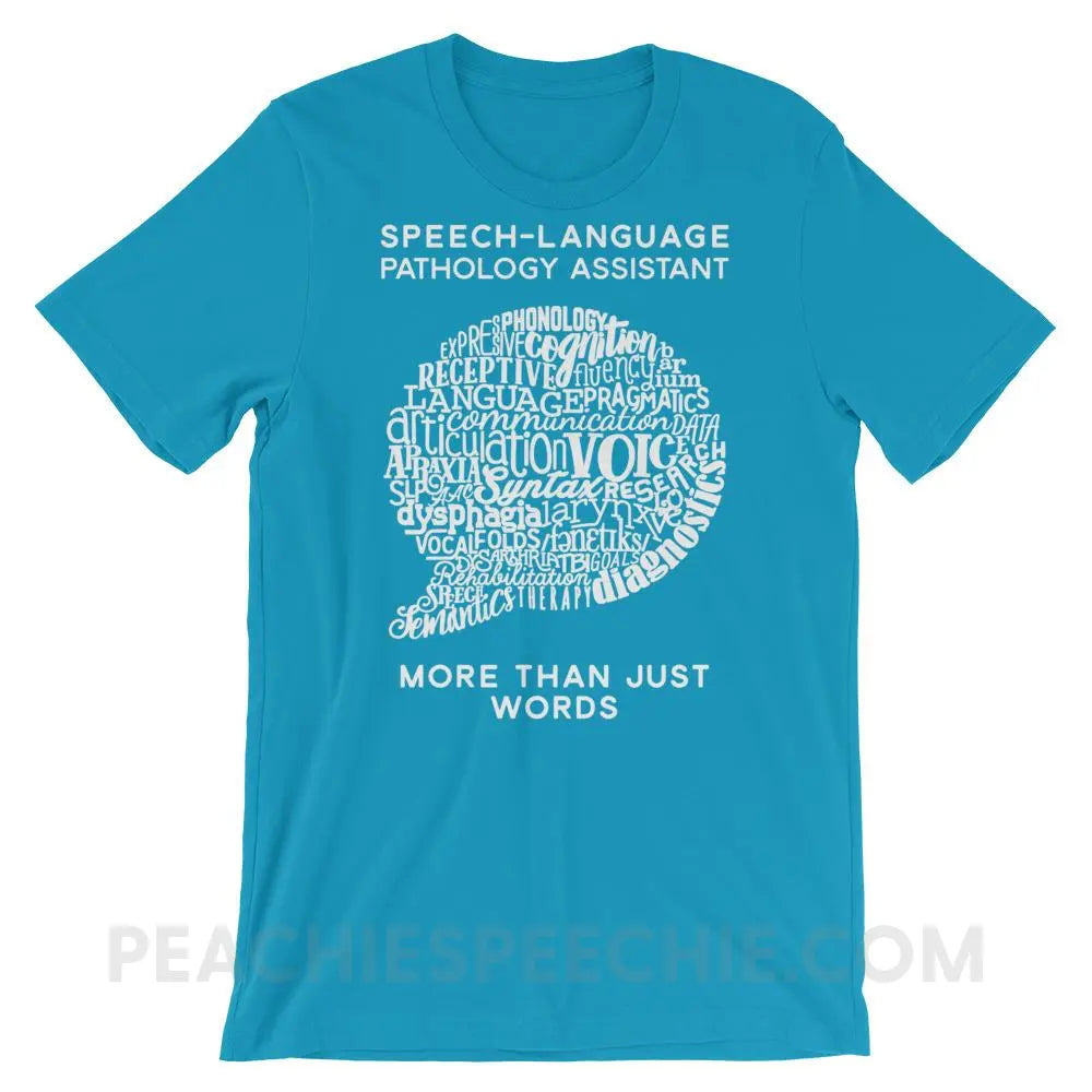 SLPA Word Bubble Premium Soft Tee - Aqua / S T - Shirts & Tops peachiespeechie.com
