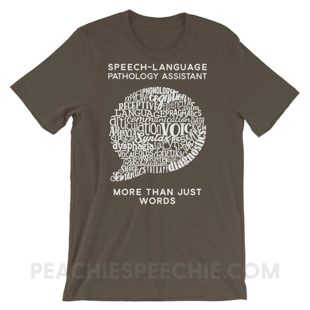 SLPA Word Bubble Premium Soft Tee - Army / S T - Shirts & Tops peachiespeechie.com