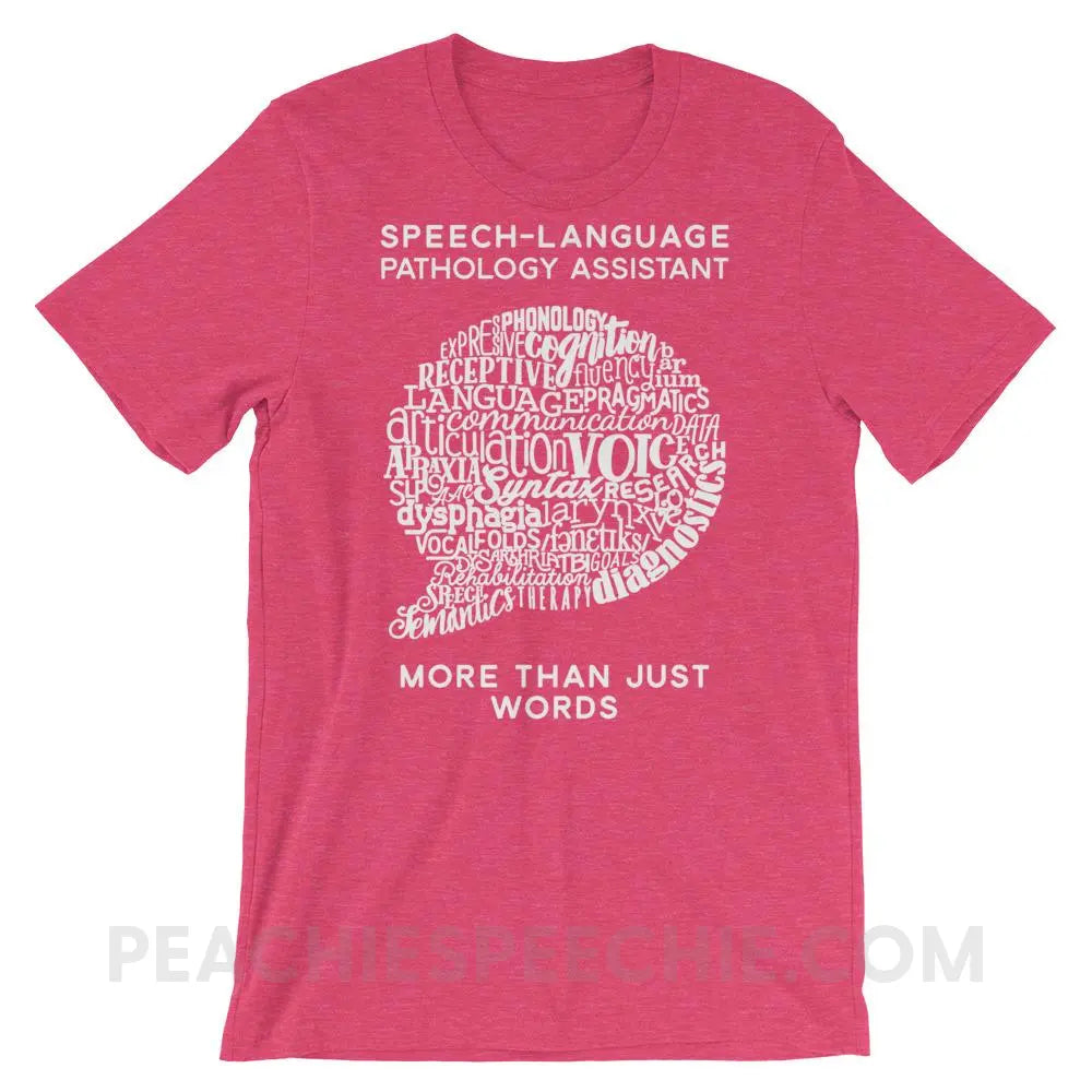 SLPA Word Bubble Premium Soft Tee - Heather Raspberry / S T - Shirts & Tops peachiespeechie.com