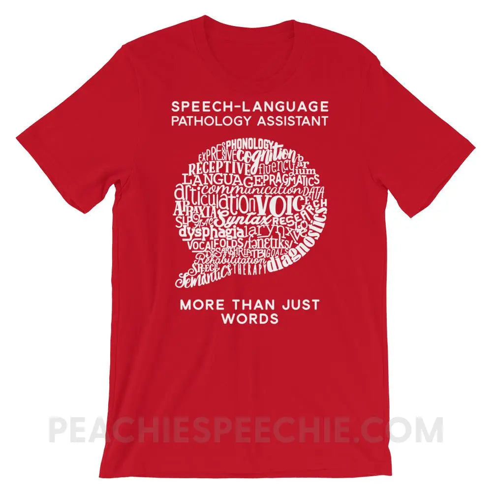 SLPA Word Bubble Premium Soft Tee - Red / S T - Shirts & Tops peachiespeechie.com