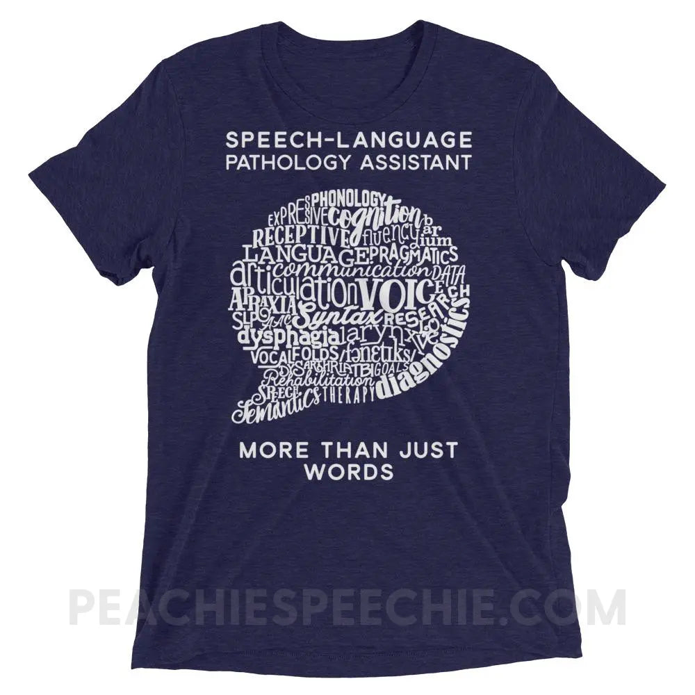 SLPA Word Bubble Tri-Blend Tee - Navy Triblend / XS - T-Shirts & Tops peachiespeechie.com