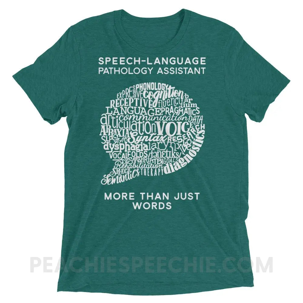 SLPA Word Bubble Tri-Blend Tee - Teal Triblend / XS - T-Shirts & Tops peachiespeechie.com