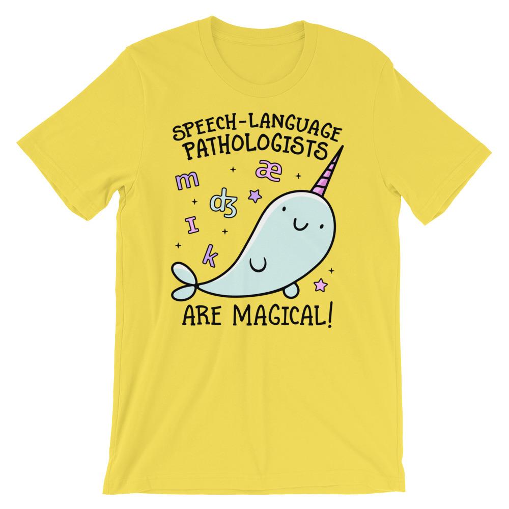 SLPs Are Magical Premium Soft Tee - Yellow / S - T-Shirts & Tops peachiespeechie.com
