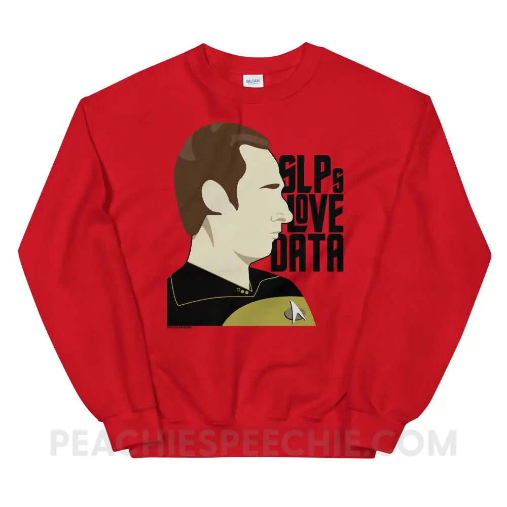 SLPs Love Data Classic Sweatshirt - Red / S - Hoodies & Sweatshirts peachiespeechie.com