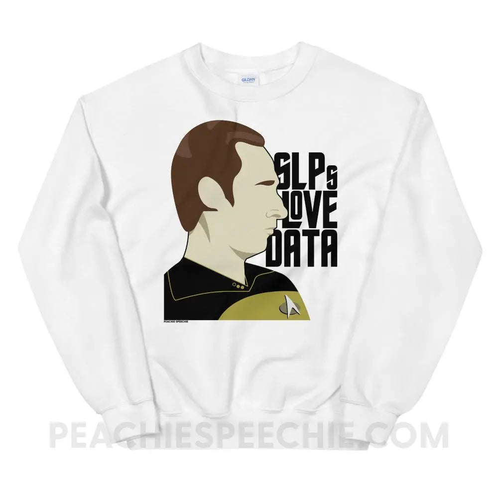 SLPs Love Data Classic Sweatshirt - White / S - Hoodies & Sweatshirts peachiespeechie.com
