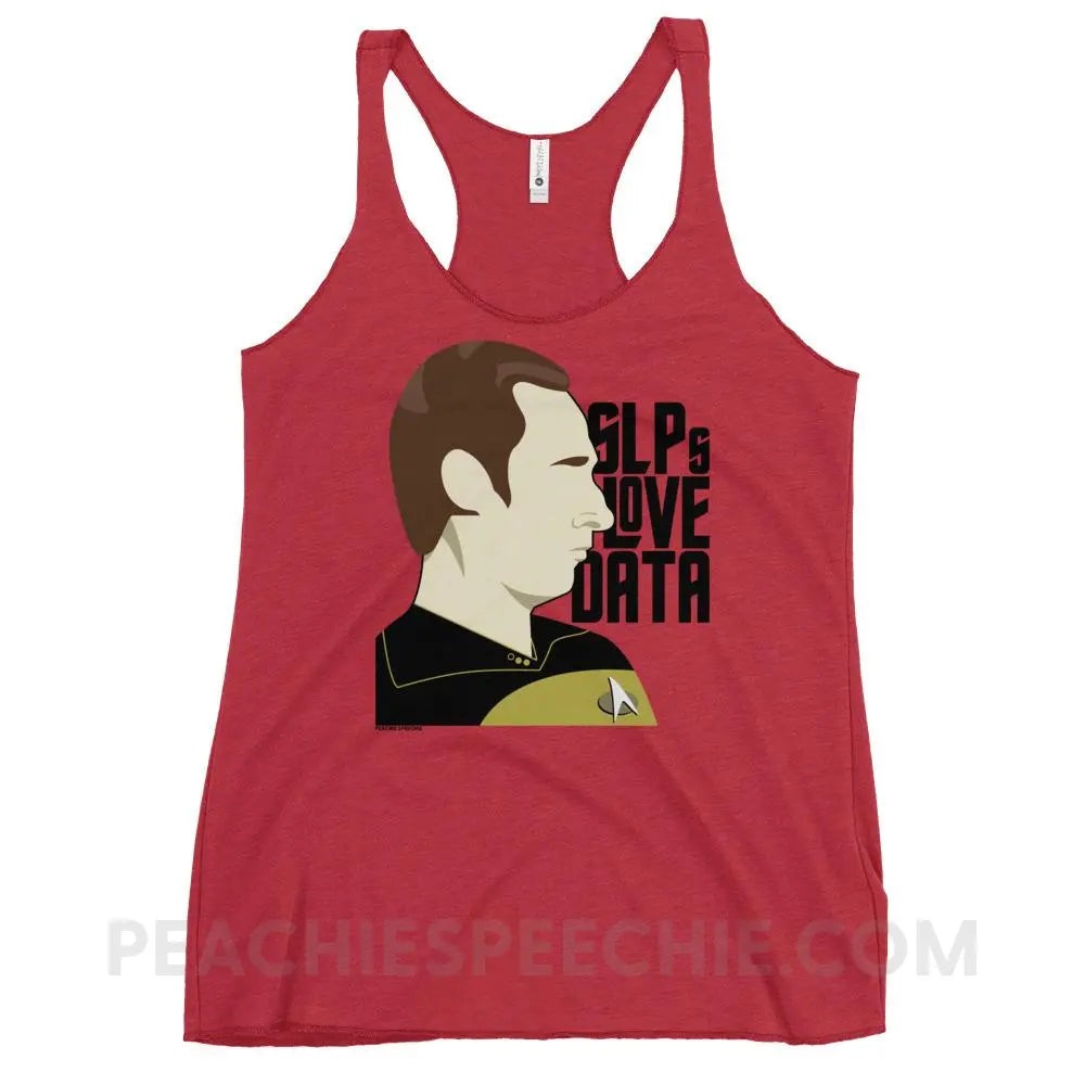 SLPs Love Data Tri-Blend Racerback - Vintage Red / XS - Tank Tops peachiespeechie.com