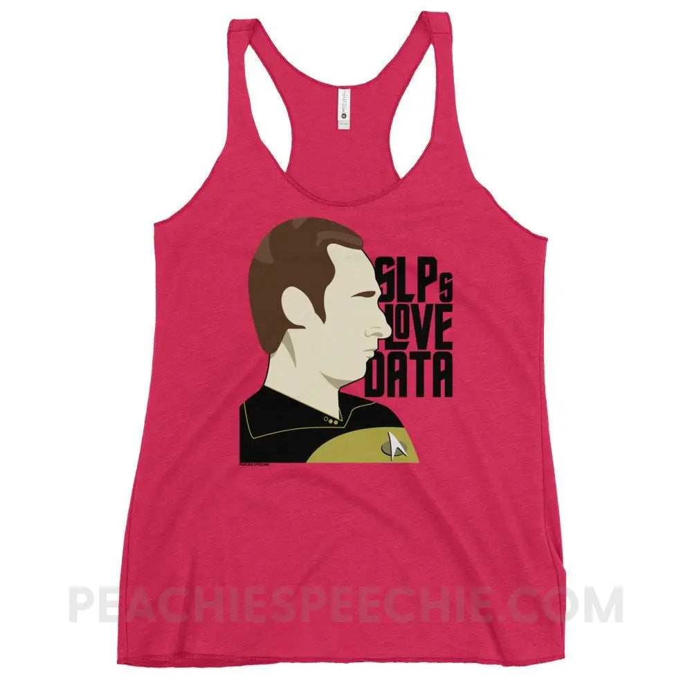 SLPs Love Data Tri-Blend Racerback - Vintage Shocking Pink / XS - Tank Tops peachiespeechie.com