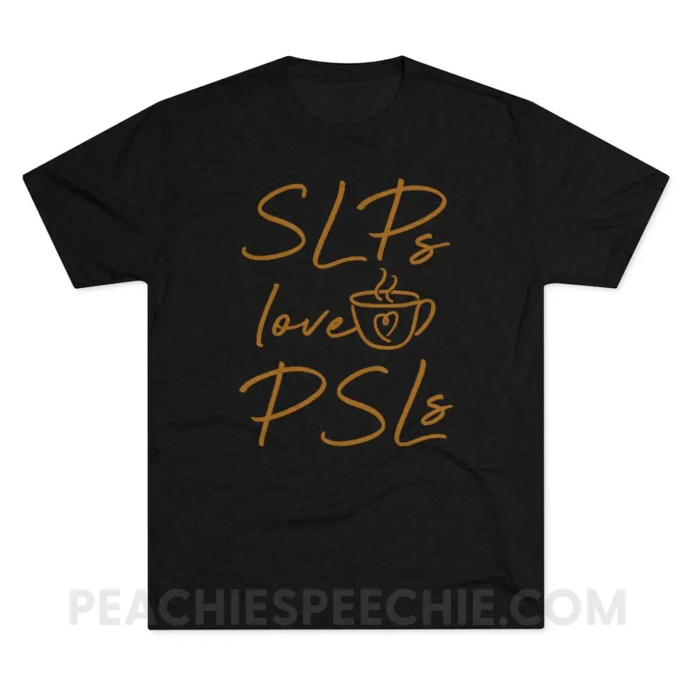 SLPs Love PSLs Vintage Tri-Blend - Black / S - T-Shirts & Tops peachiespeechie.com