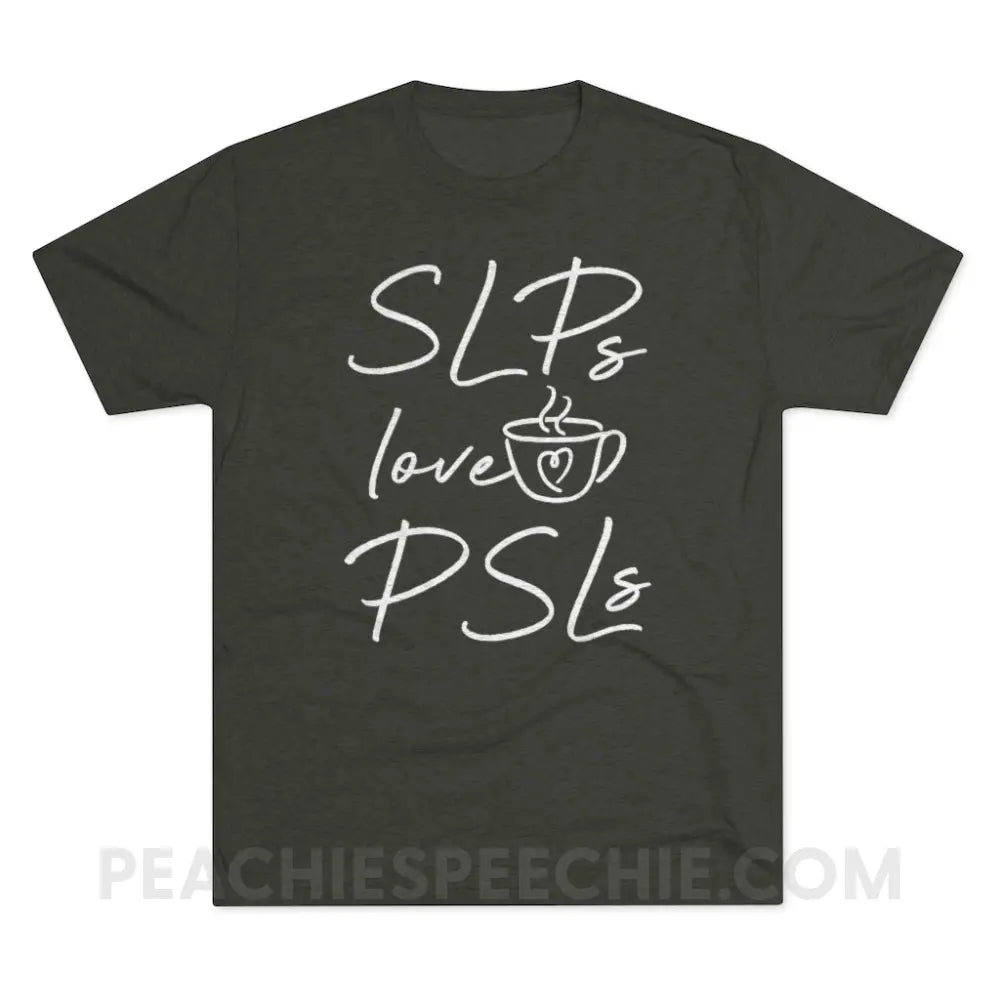 SLPs Love PSLs Vintage Tri-Blend - Macchiato / S - T-Shirts & Tops peachiespeechie.com