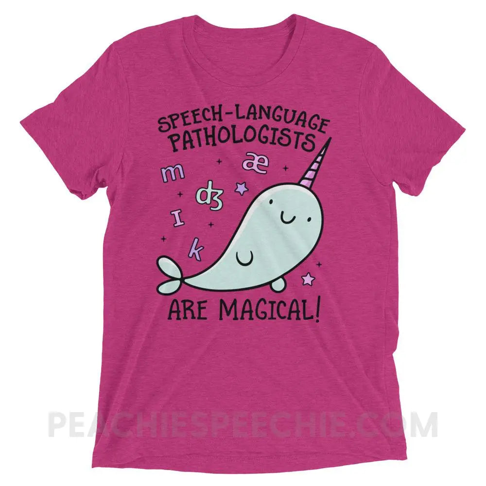 SLPs Are Magical Tri-Blend Tee - Berry Triblend / XS - T-Shirts & Tops peachiespeechie.com