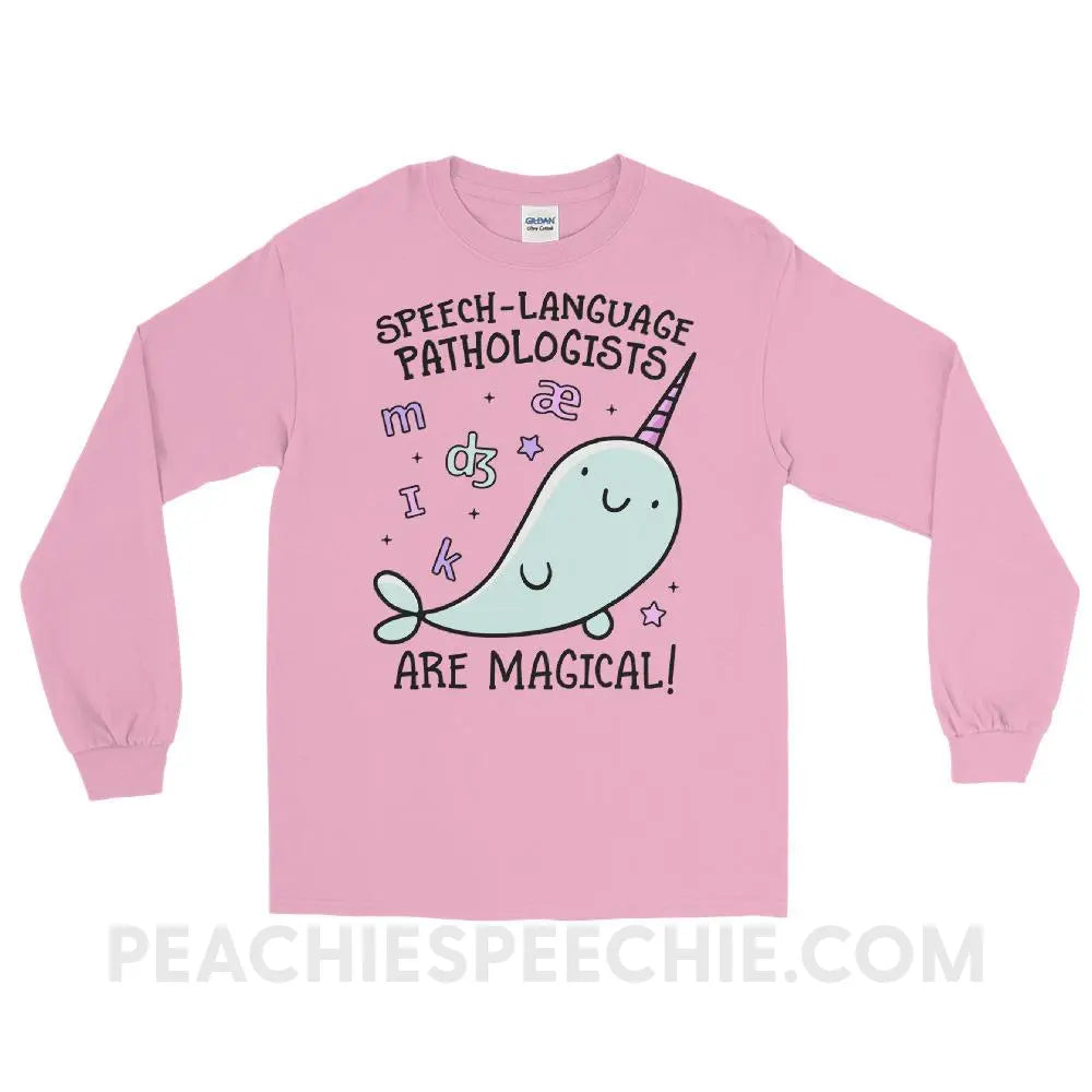 SLPs Are Magical Long Sleeve Tee - Light Pink / S - T-Shirts & Tops peachiespeechie.com
