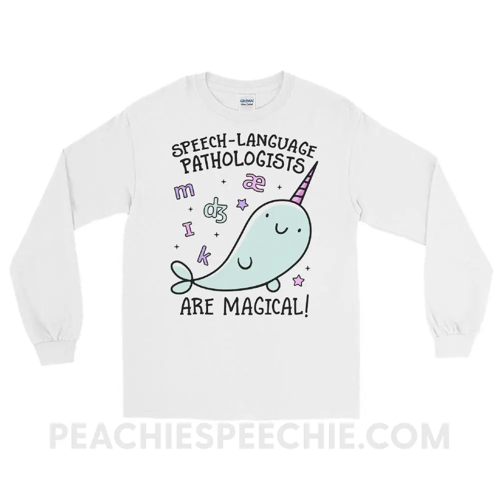 SLPs Are Magical Long Sleeve Tee - White / S - T-Shirts & Tops peachiespeechie.com