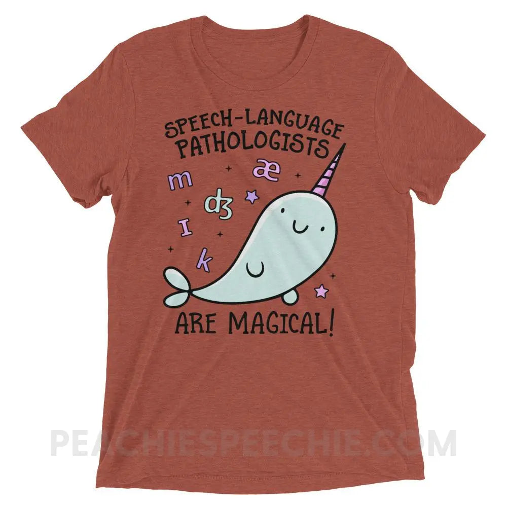 SLPs Are Magical Tri-Blend Tee - Clay Triblend / XS - T-Shirts & Tops peachiespeechie.com