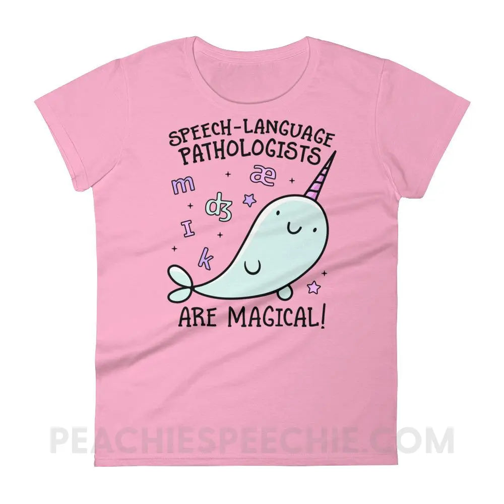 SLPs Are Magical Women’s Trendy Tee - CharityPink / S - T-Shirts & Tops peachiespeechie.com