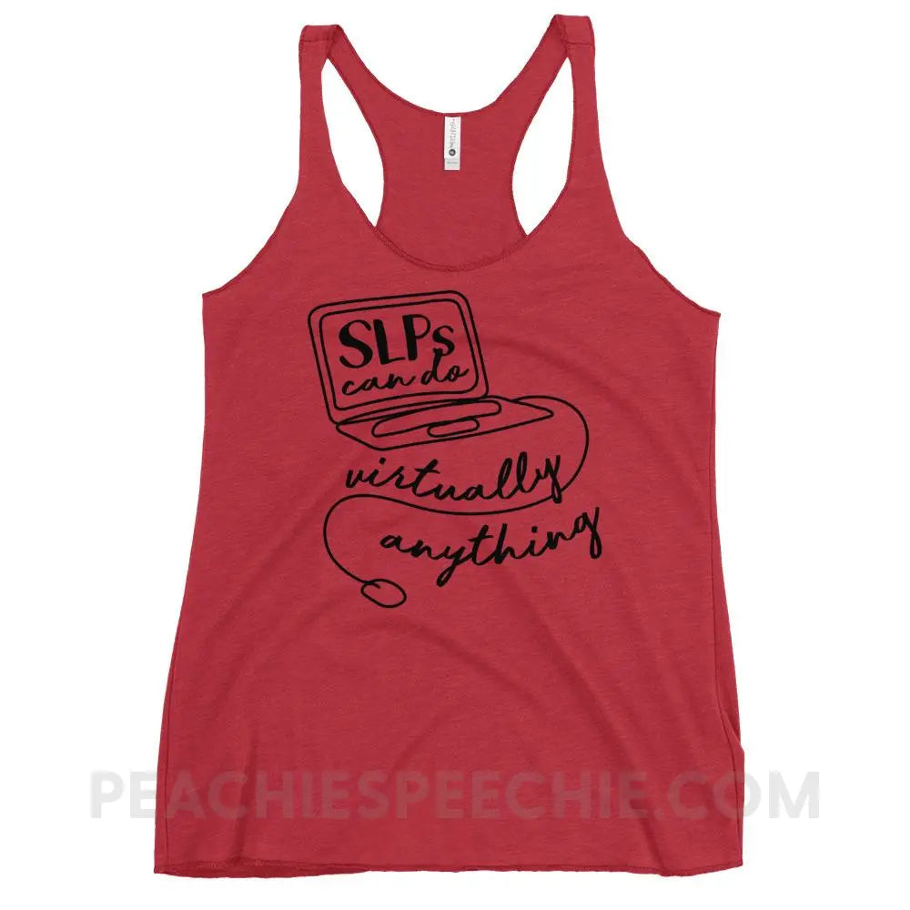SLPs Can Do Virtually Anything Tri-Blend Racerback - Vintage Red / XS - Tank Tops peachiespeechie.com