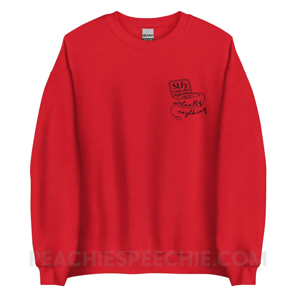 SLPs Can Do Virtually Anything Classic Sweatshirt - Red / S peachiespeechie.com