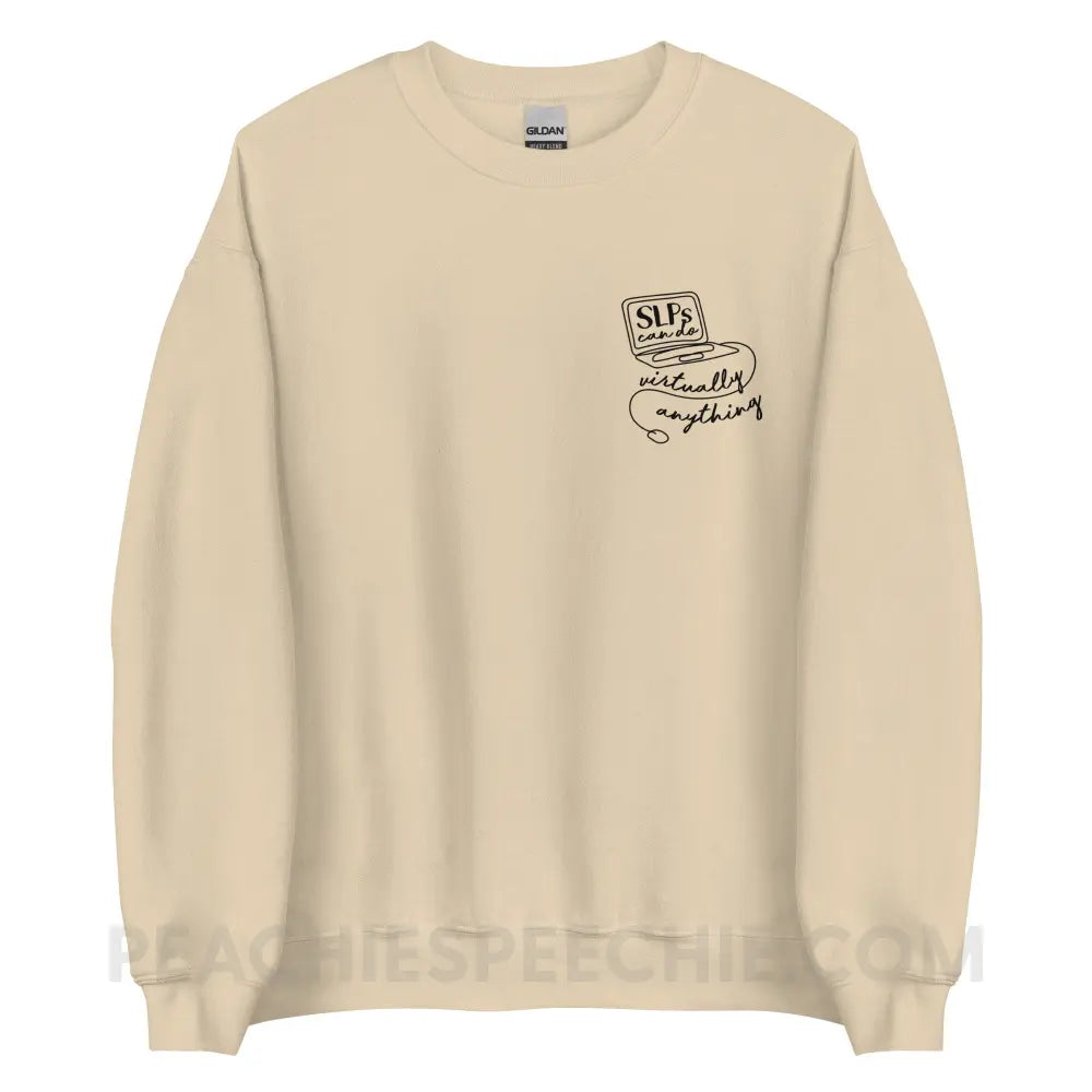 SLPs Can Do Virtually Anything Classic Sweatshirt - Sand / S peachiespeechie.com