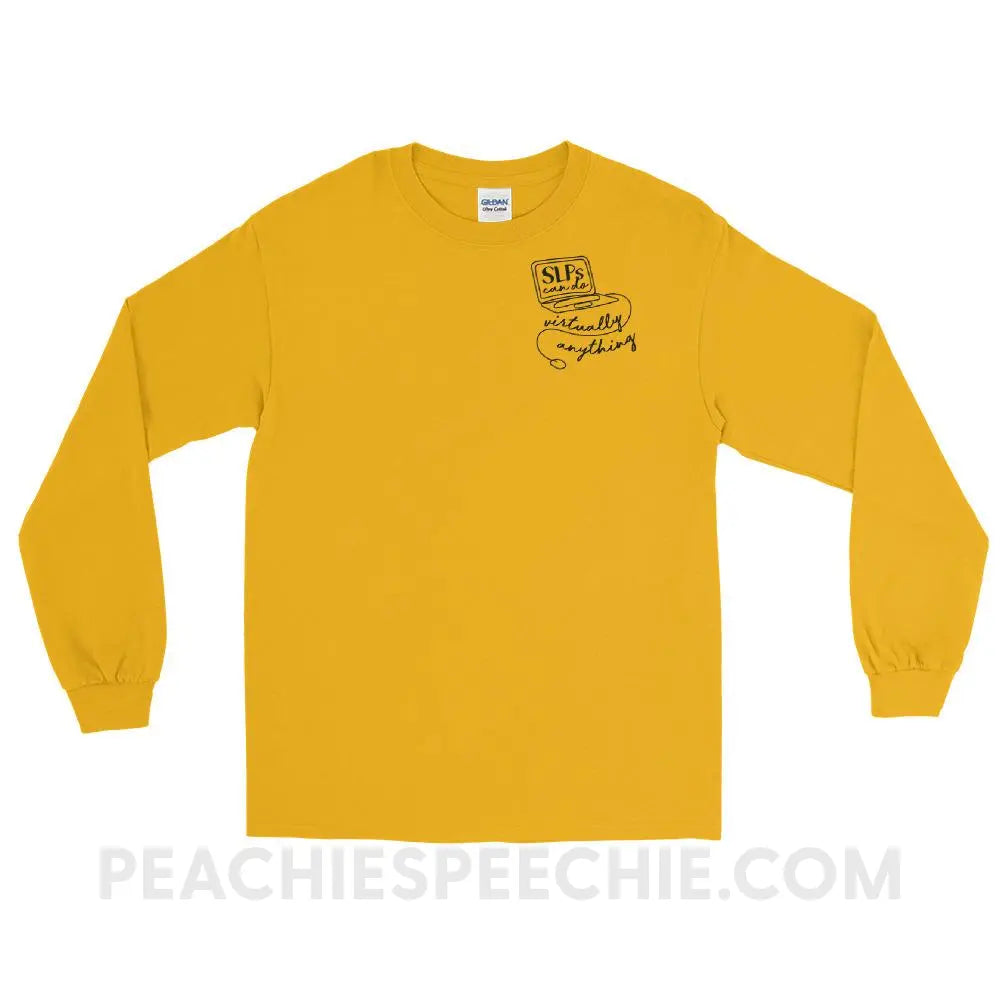 SLPs Can Do Virtually Anything Long Sleeve Tee - T-Shirts & Tops peachiespeechie.com