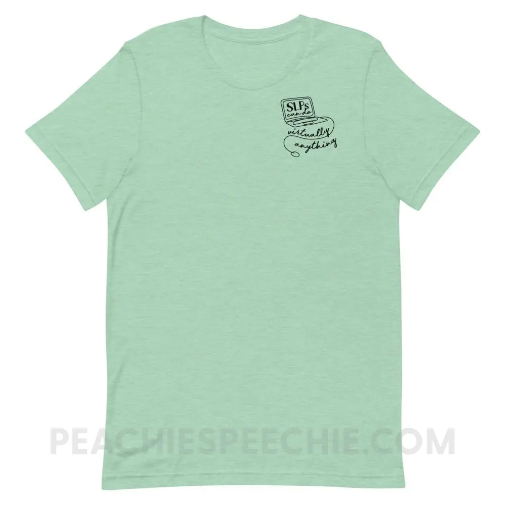 SLPs Can Do Virtually Anything Premium Soft Tee - Heather Prism Mint / XS - T-Shirts & Tops peachiespeechie.com