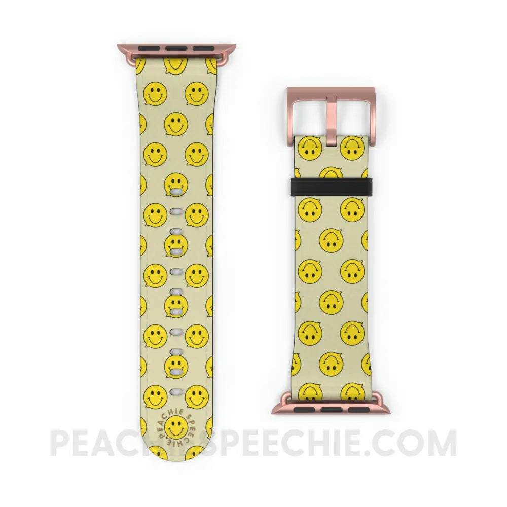 Smiley Face Speech Bubble Apple Watch Band - Rose Gold Matte / 38 - 41 mm - Accessories peachiespeechie.com