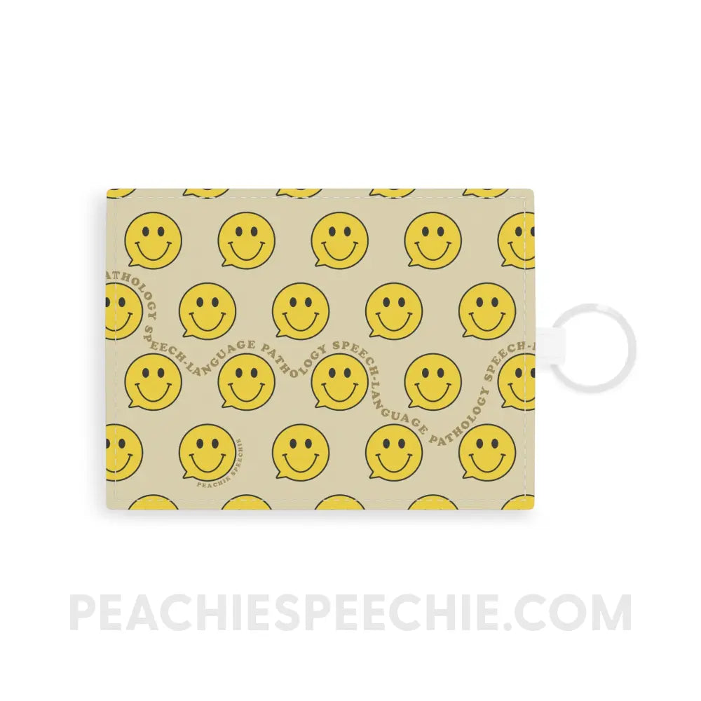 Smiley Face Speech Bubble Card Wallet - One size / White Accessories peachiespeechie.com