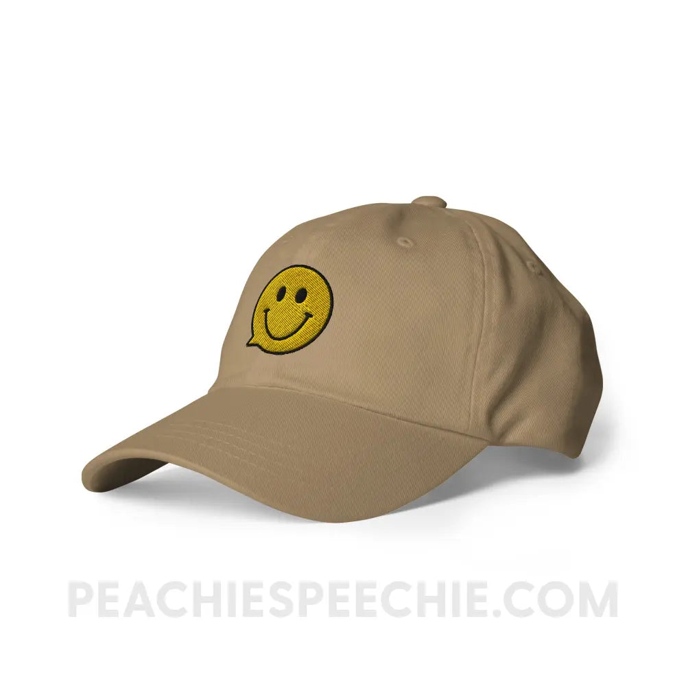 Smiley Face Speech Bubble Relaxed Hat - peachiespeechie.com