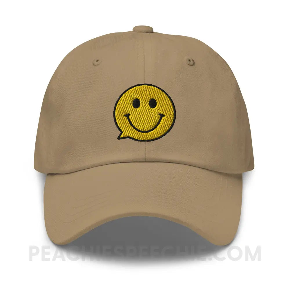 Smiley Face Speech Bubble Relaxed Hat - peachiespeechie.com