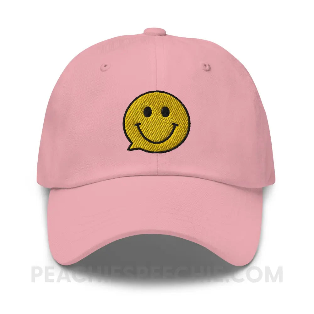 Smiley Face Speech Bubble Relaxed Hat - peachiespeechie.com